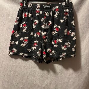 Disney Black and Red Mickey Mouse Lounge Shorts